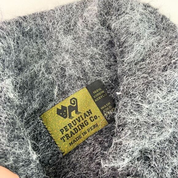 Peruvian Trading Co Sweater Womens Medium Gray Virgin Acrylic Button Up Cardigan - Picture 3 of 10